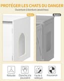 Hzuaneri Cat Litter Box Enclosure for 2 Cats, Hidden Litter Box Furniture Cabinet, Double Layer Indoor Cat House, Can be Used as TV Cabinet, 140 x 48.3 x 48 cm, White CB65603X - 4
