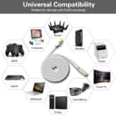 HiiPeak Cat 8 Flat Ethernet Cable 25m, Cat8 Internet Cable 40Gbps 2000Mhz High-Speed Professional LAN Patch Network Cables with RJ45 Gold-Plated Connector, Compatible with Cat5/Cat6/Cat7, White(25 m) - 7