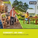 RYOBI - Bineuse sans Fil 18V One+ RY18CVA-0 – 4 Lames Acier, Largeur Ø20cm, Hauteur Adaptable, Idéale pour Petits Massifs et Potagers – Batterie Non Incluse - 4