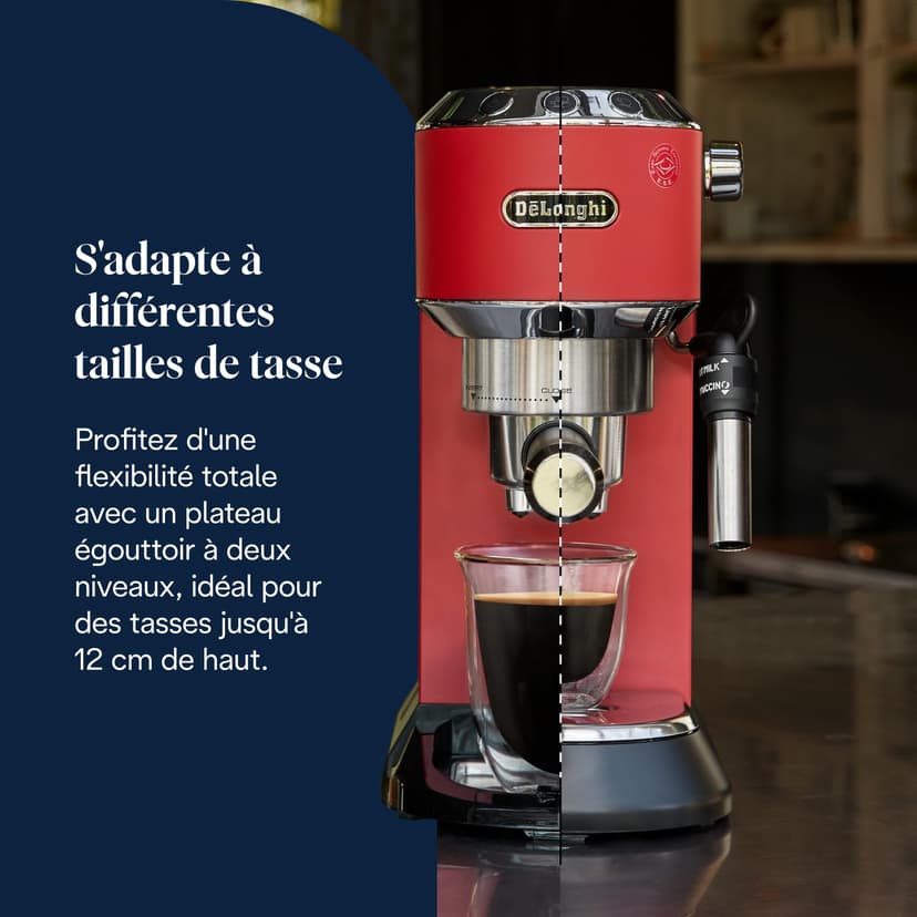 De'Longhi Dedica Style EC685R Traditional Pump Espresso Machine - Red - 7