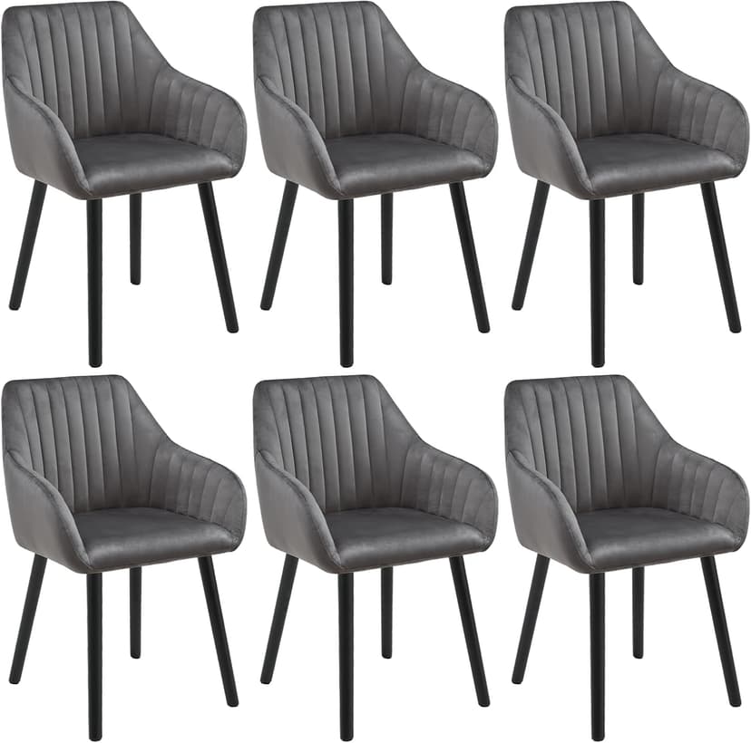 Dining Room Chairs with Armrests Set of 6 Velvet Dining R… - 1