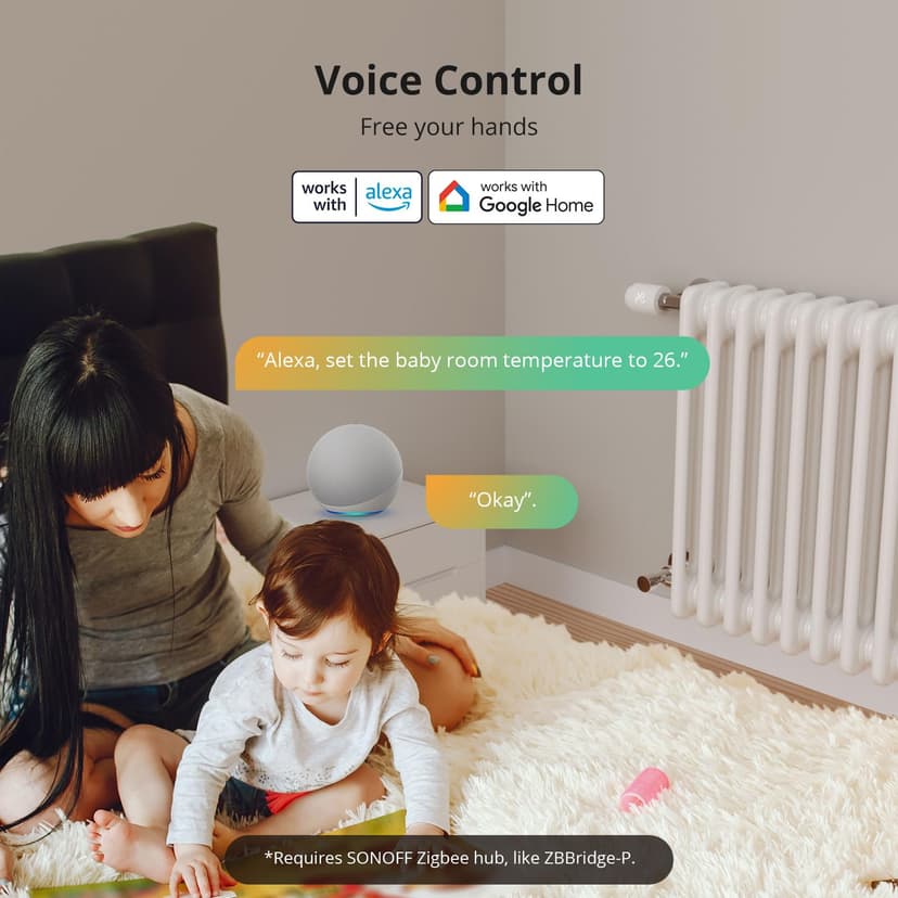 SONOFF ZigBee 3.0 Vanne Thermostatique Radiateur, Thermostatique Connectée et Intelligente, Détection de Fenêtre, Contrôle Vocal, Compatible avec Alexa/Home Assistant, Requiert Le Hub Zigbee (2 Pack) - 4