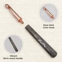 KnitPro Oasis Interchangeable Crochet Hook Starter Set with Wooden Handle - for Both Beginner and Experienced Crocheters - 1 Set, Rose Gold, 2.00-5.00mm - 3