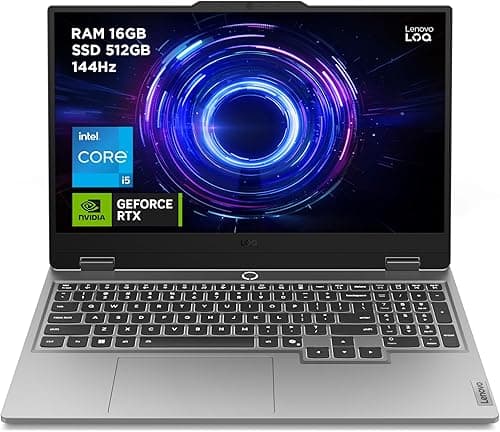 Lenovo LOQ 15IRX10 – 15.6 Inch FHD Laptop (Intel Core i5-13450HX, 16GB RAM, 512GB SSD, NVIDIA RTX 5050 8GB, Without Operating System) French AZERTY Backlit Keyboard – Grey