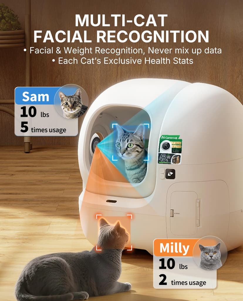 PETKIT PUROBOT MAX PRO 2 Self Cleaning Cat Litter Tray with AI Camera, Facial Recognition & Health Insights, Smart App & Odour Control Automatic Cat Litter Box, Quiet & Spacious for Multiple Cats - 4