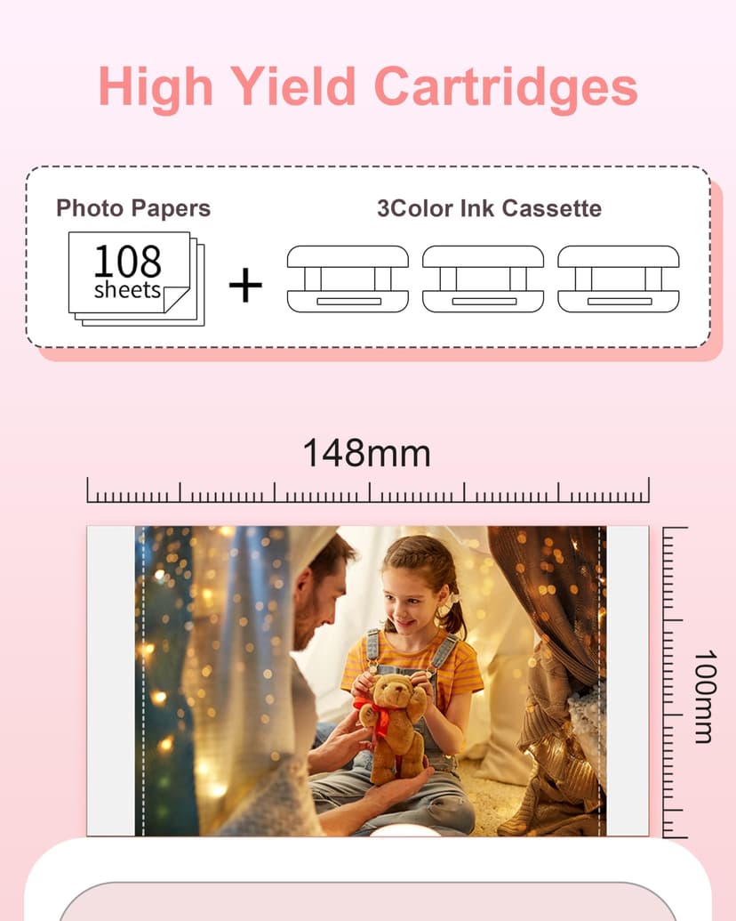 Aken Ink and Paper Set, KP-108IN 3115B001(AA) for Canon Selphy CP Series Photo Printers, 3 Ink Cartridges and 108 Glossy 4x6 inch Photo Papers - 2
