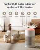 SwitchBot Purificateur D'air Avec Application Et Veilleuse, CADR 400m³/h, Jusqu'à 83㎡, Filtre HEPA Élimine 99.97% Moisissures Poussières, Mode Sommeil 20dB (Purificateur) - 6