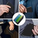 KEQAR Porte-Cartes RFID en Métal, Étui Carte Bancaire pour Femme et Homme, Porte-Cartes avec 10 Compartiments, Protection RFID & NFC, Étui Métallique pour Cartes et Visites - 6