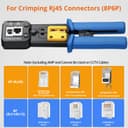 Proster RJ45 Crimp Tool Kit - RJ45 Pass Through Crimp Tool for CAT5 CAT5e CAT6 Network Cable with Network Cable Tester & 50Pcs Gold-Plated CAT6 Connectors & Covers & 5 Spare Blades & Stripper - 4