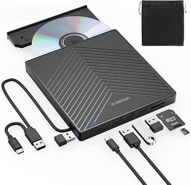 ORIGBELIE External CD DVD Drive, Ultra Slim CD Burner USB…