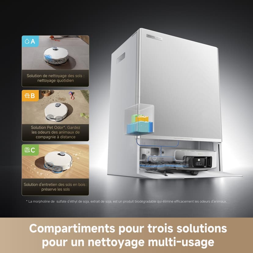 DREAME Matrix10 Ultra Robot Vacuum and Mop, Multi Mop Change, 8 cm Obstacle Bridge, 30,000 Pa, Auto Empty/Refill, Self-Cleaning, 100% Detangle,240> Obstacle Avoidance, Voice Control - 4