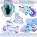 Patins à roues alignées papillon et fleur pour filles et garçons – Rose rouge pour adolescents de 7, 8, 9, 10 ans – Toutes roues lumineuses réglables pour sports d'intérieur et d'extérieur, cadeau - 2