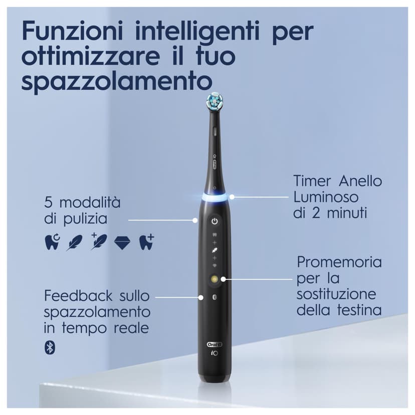 Oral-B iO 5N Rechargeable Electric Toothbrush, Black, 1 Head, 1 Travel Case, 1 Toothbrush - 7