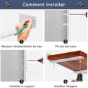 MLOQI Lot de 6 Equerre Etagere Murale, équerre Industrielle,Equerre Charge Lourde,5 mm D'épaisseur, Support Invisible étagère Murale avec Vis (Blanc 20 cm) - 6