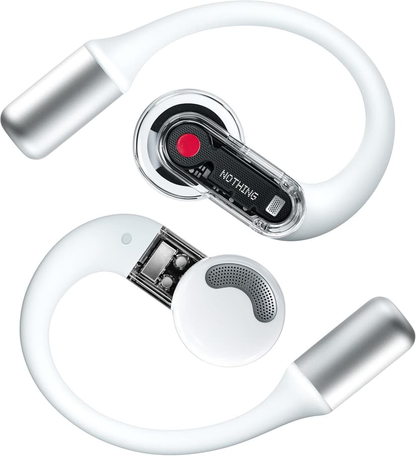 Nothing Ear (open) wireless open headphones with Dual mics and AI Clear Voice, Open Sound Technology, IP54 water resistant, 30 hours of playback and Advanced EQ - White - 1