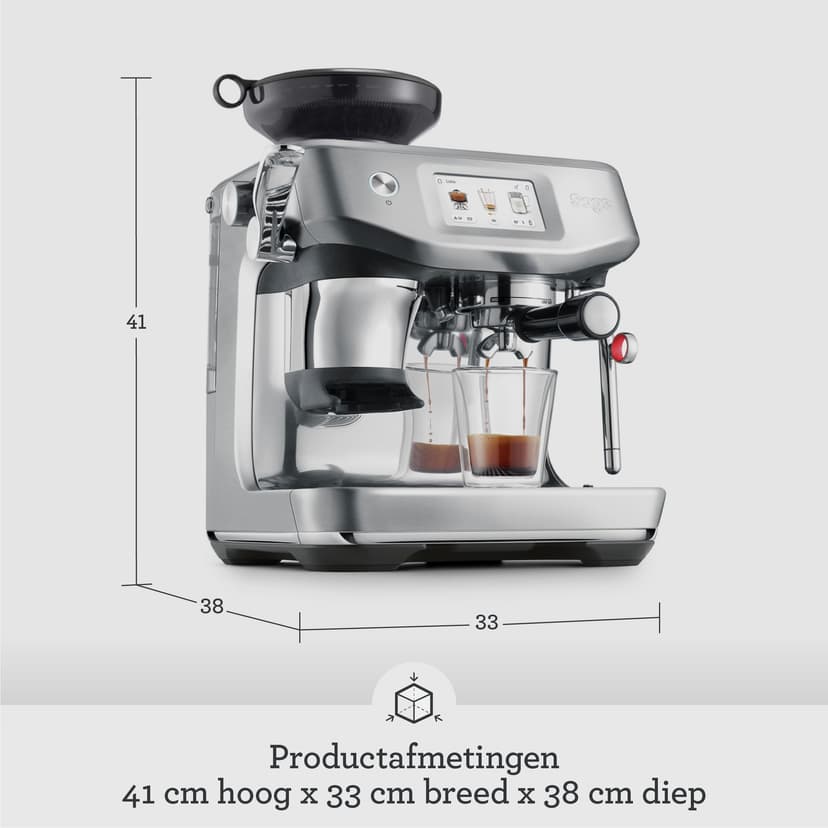 Sage - The Barista Touch Impress - Coffee Maker from Bean to Cup with Grinder, Milk Frother and Cold Brew Function - Almond Nougat - 7
