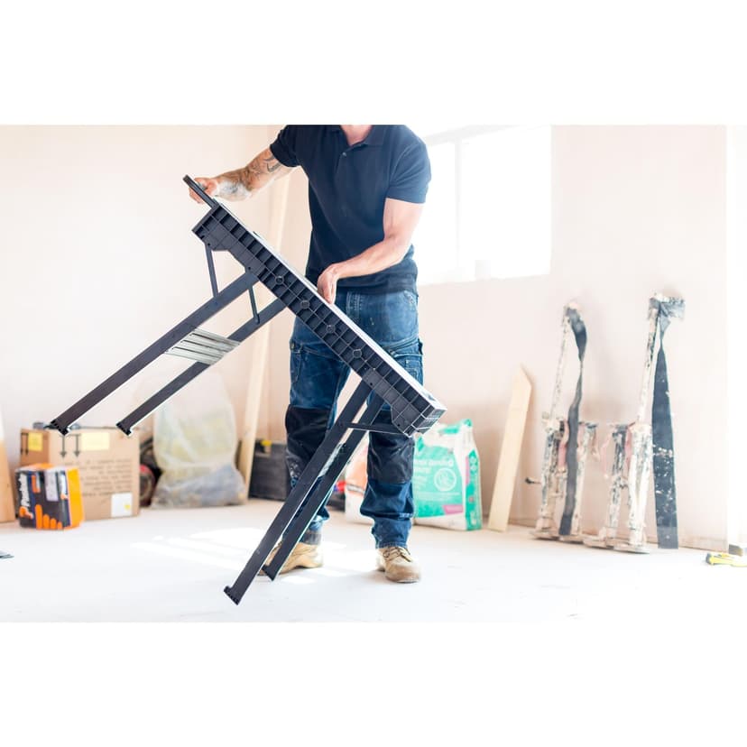 STANLEY Établi pliant FATMAX Express - Surface de travail portable avec capacité de charge de 450 kg, compatible avec les pinces, poids de 10 kg, FMST1-75672 - 7