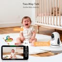 HelloBaby Moniteur Vidéo Bébé 6 Pouces, Grand Écran avec Caméra et Audio, Batterie 4000mAh Mode ECO, Vision Nocturne, sans WiFi, Communication Bidirectionnelle 8 Berceuses, Caméra PTZ à Distance - 7
