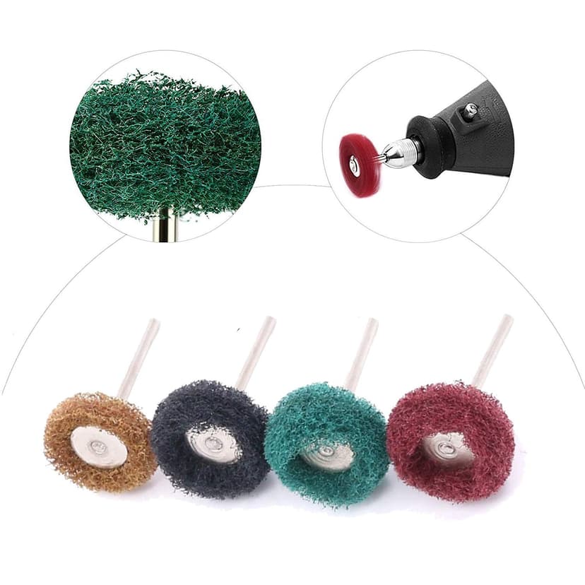 40 Pièces Kit Polissage Perceuse, Accessoires Dremel Polissage Abrasif de 25mm Outils Rotatifs Dremel, Grain 120/180/320/400, Accessoires de Polissage pour Bois Calcul Bijoux Plaque de Cadran - 6