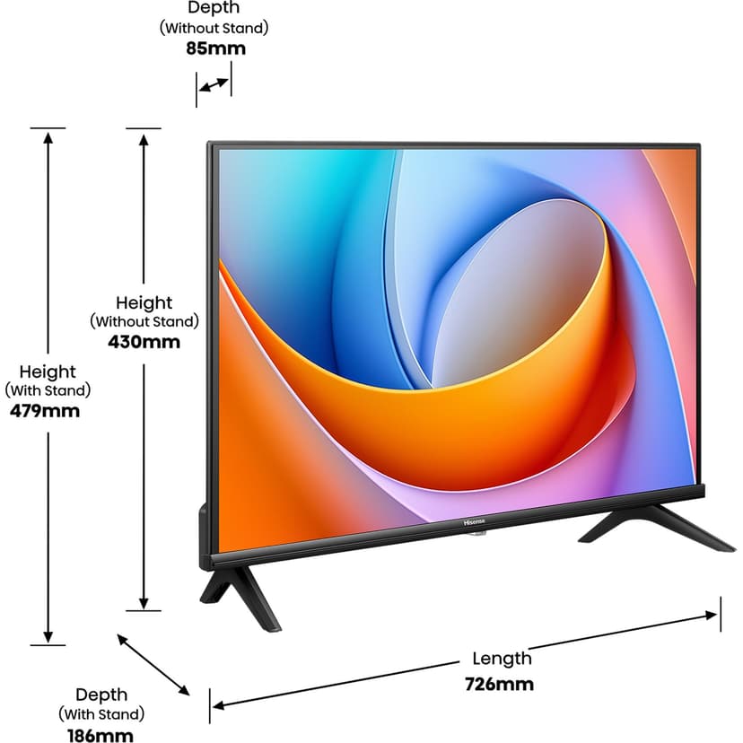 Hisense 32E4QT 32" Viewer, DLED, Smart TV, Game Mode, AI Sports Mode, Dolby Audio, Dolby MS12, DTS Virtual X, HDR10, HLG, Full HD, High Contrast, Noise Reduction [2025] - 8