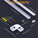 Chesbung Lot de 6 profilés LED en aluminium 1 m en forme de U pour bandes LED jusqu'à 12 mm avec couvercles en blanc laiteux, embouts et matériel de montage - 4