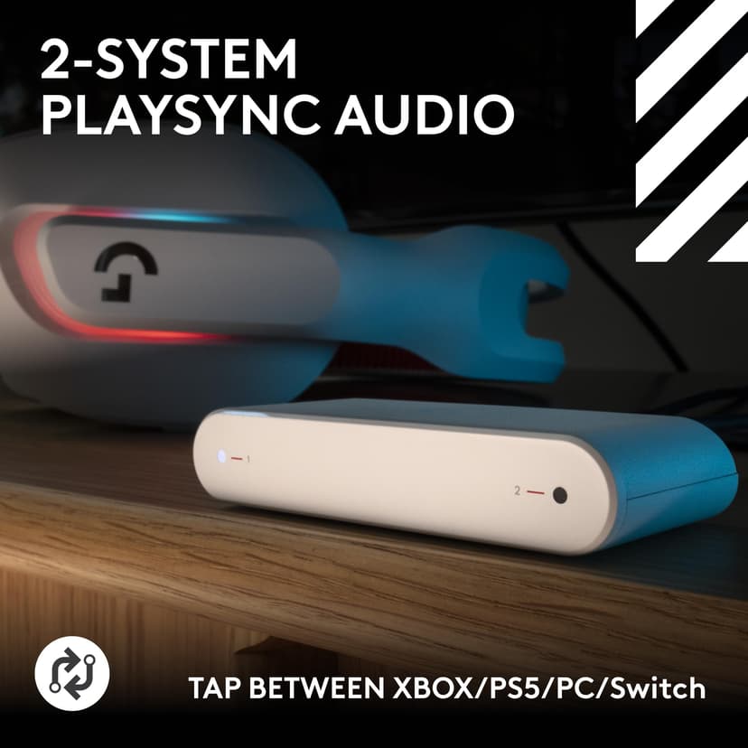 Logitech G Astro A20 X LIGHTSPEED Wireless Gaming Headset for PS5, Xbox, Nintendo Switch/Switch 2, PC with 2-system PLAYSYNC Audio, Bluetooth, LIGHTSYNC RGB, and 48 kHz Boom Mic - White - 2
