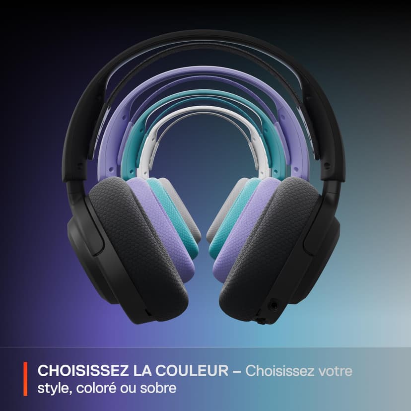 SteelSeries Casque Arctis Nova 3P Wireless - Appli Mobile Companion - Batterie 40h - Haut-parleurs magnétiques en néodyme - 2,4 GHz/Bluetooth - Micro détachable - PS5, PS4, PC, Switch, Mobile -Noir - 9