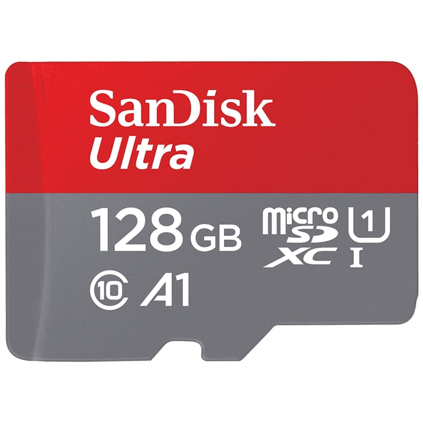 SanDisk 128GB Ultra microSDXC card + SD adapter, Memory card Full HD, up to 140 MB/s, For smartphones and Tablets, with A1 App Performance, UHS-I, Class 10, U1 - 1