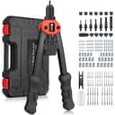 JiGiU 2 in 1 Rivet Nut Tool and Rivet Gun, Professional Hand Rivnut Gun Rivet Nut Gun Tool Heavy Duty Rivnut Tool Kit with M3 M4 M5 M6 M8 M10 M12 & 3.2/4.0/4.8/6.0/6.4 Rivet Heads,110 Nuts & 50 Rivets - 1