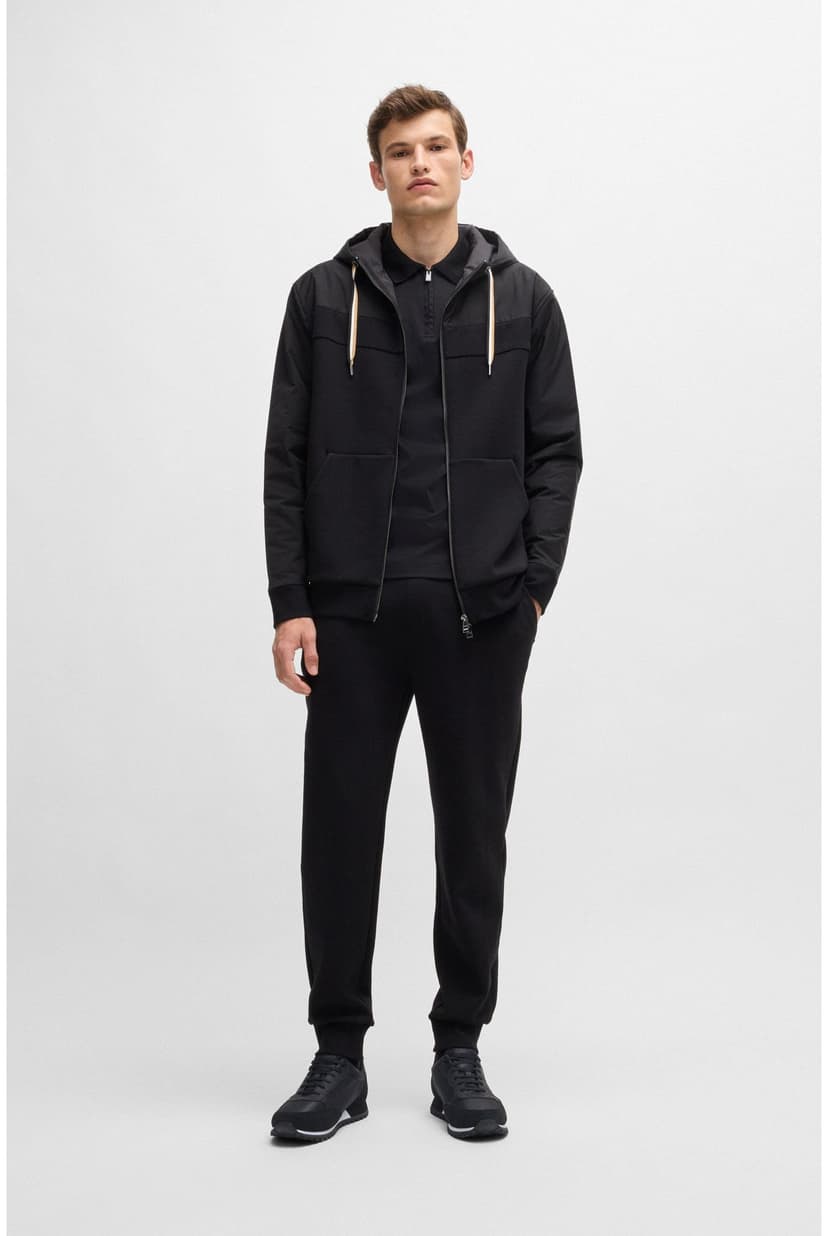 BOSS Mens Parkour-L Runn Mixed-Material Trainers with Branded Side Panel Size 9 Black - 2