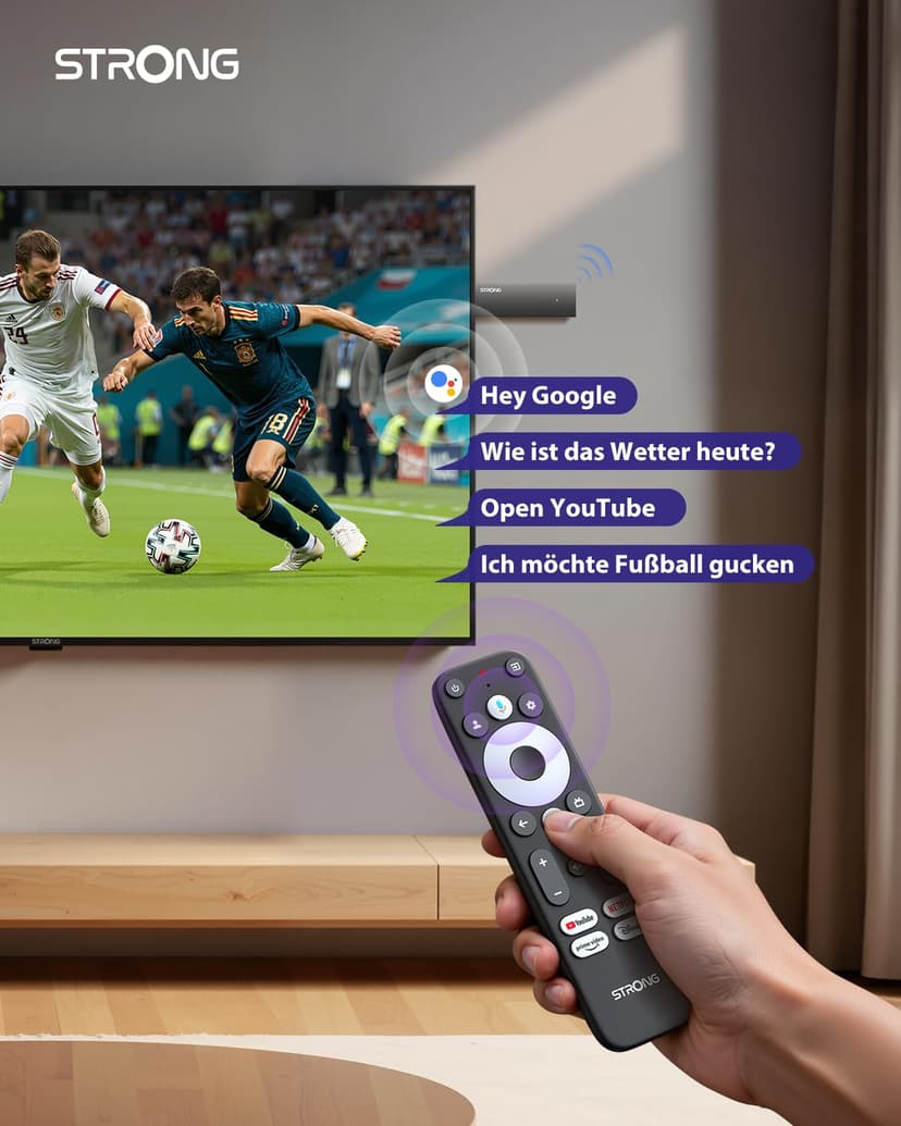 Strong SRT41 | TV Stick | 4K UHD | HDMI | Google TV | Google Games Store | Netflix | First Video | Disney+ | Youtube | - 4