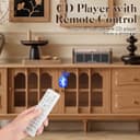 Gueray CD Player with Speakers HiFi Stereo Sound Vintage CD Player Bluetooth for Home, Retro Wood CD Players FM Radio with Remote Control, Support USB/AUX/Type-C Playback for Audio Books - 5