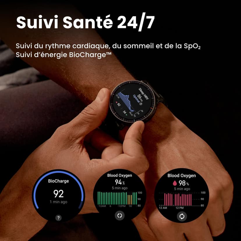 Amazfit Active Max Montre Connectée 48mm, Écran AMOLED 1,5", 25 Jours d’Autonomie, 4 Go de Stockage, Cartes Hors Ligne, NFC, GPS,170+ Sports, Suivi Cardiaque et du Sommeil, pour Android et iPhone - 6