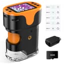 Digital Microscope for Kids Pocket Miniscope: 2.0" 4K Screen with 32G Card EVA Case, Rechargeable Handheld Coin Jewelry Portable Magnifying Glass Edu Science STEM Toy 4-12 Boy Girls - 1