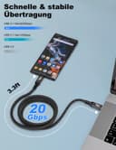 CAKOBLE 3m USB C Cable,20Gbps USB 3.2 Gen2x2 Compatible Thunderbolt 4 Thunderbolt 3, USBC Charger 240W 48V/5A 5K@ 60Hz USB C Display Cable For i-Phone 15,MacBook, Laptops - 3
