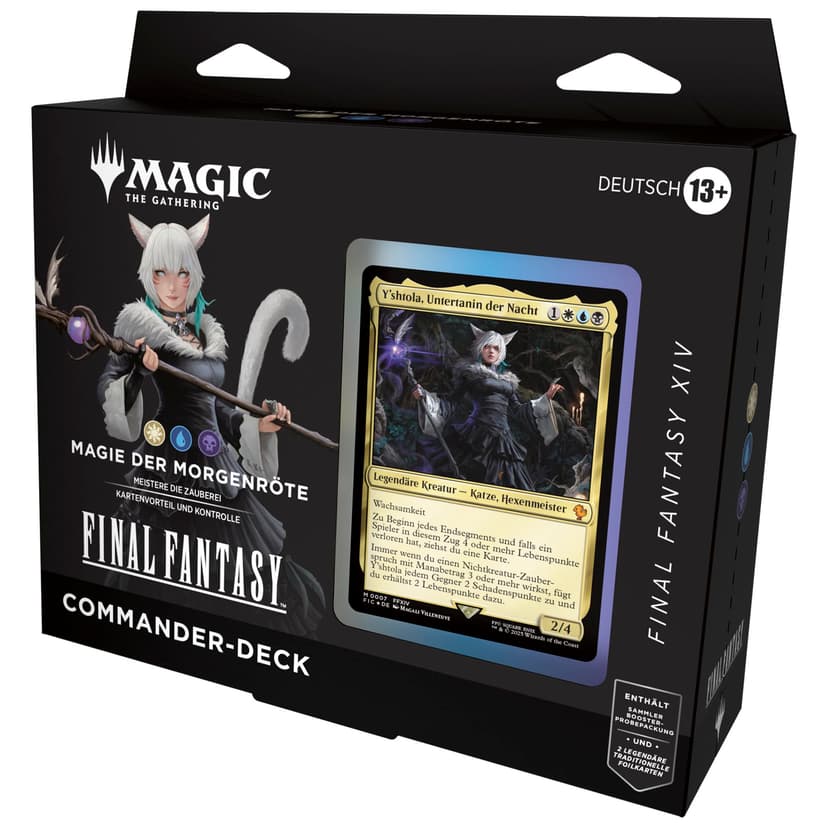 Magic: The Gathering FINAL Fantasy XIV Commander-Deck – Magie der Morgenröte (Deck mit 100 Karten, Sammler-Booster-Probepackung mit 2 Karten + Zubehör) (Deutsche Version) - 1