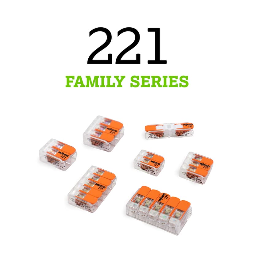 WAGO 221�XP-412�Connection Clamp 2�Conductors with Levers Small 0.2���4�mm� Transparent Design, Pack of 1 - 4