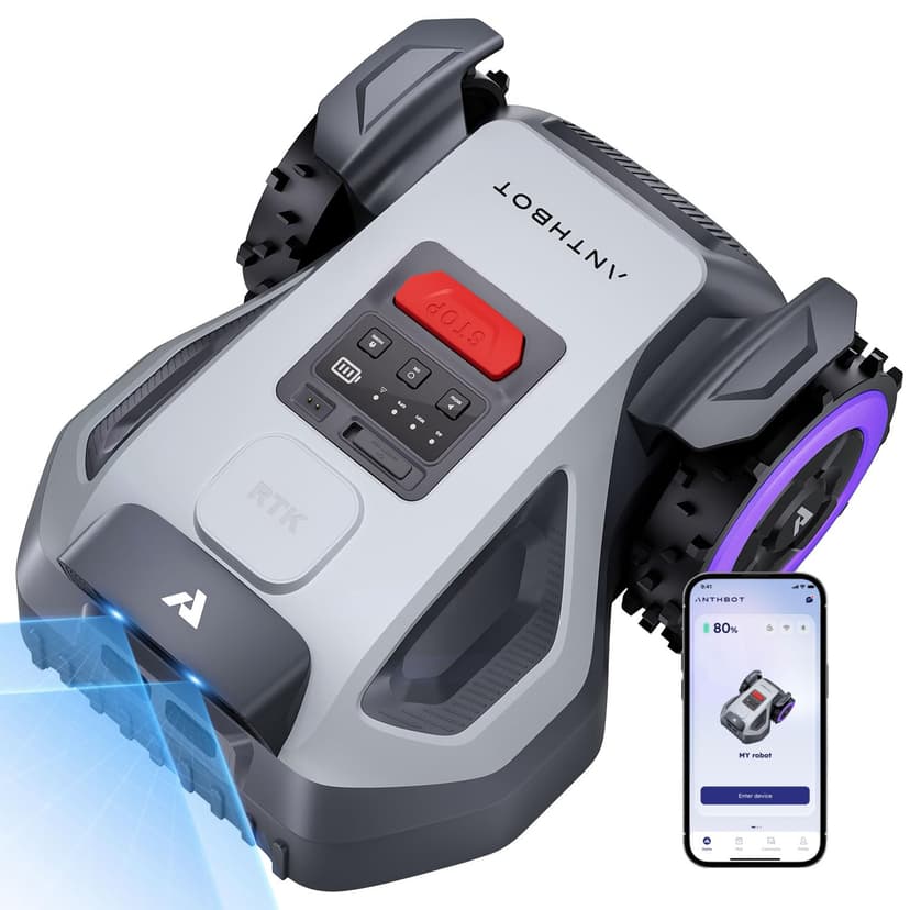 ANTHBOT Robot Lawnmower M5, 500-700㎡, 150㎡/h, NetRTK + 4G, Automatic Mapping, Double Vision AI, Multi-Zone Management, APP Control, 3-7 cm Cutting Height Adjustment - 1