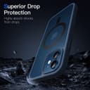 JETech Magnetic Case for iPhone 12/12 Pro 6.1-Inch Compatible with MagSafe, Translucent Matte Back Slim Shockproof Phone Cover (Storm Blue) - 5