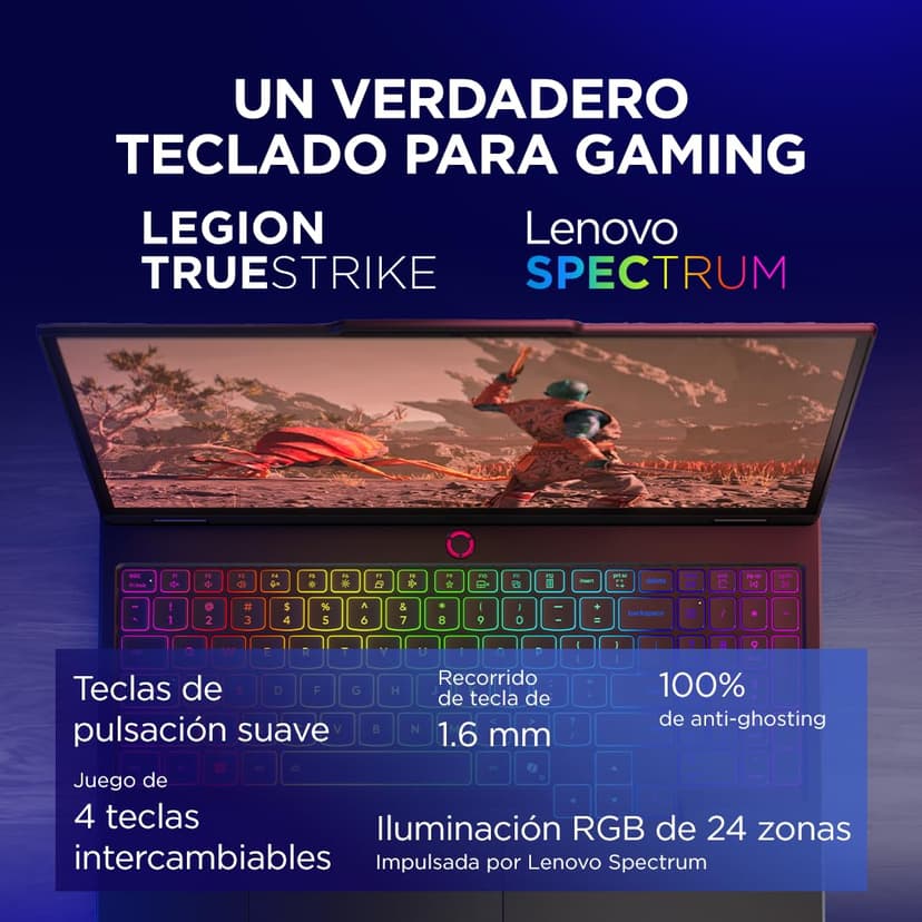 Lenovo Legion 5 Gen 10 Ordinateur Portable Gaming IA 15.1" WQXGA OLED (Intel Core i7-13650HX, NVIDIA GeForce RTX 5070, RAM 32 Go, SSD 1 to, Wi-FI 7, sans système d'exploitation), Clavier RVB Espagnol - 7