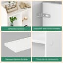 Hzuaneri Bookcase Bookcase with 6 Compartments Storage Shelf Standing Shelf for Living Room Office Bedroom 24 x 100 x 170 cm White BC64403X - 5
