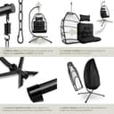 tectake® Fauteuil Oeuf Suspendu Chaise hamac Balancoire Cocooning Confortable Pliable Résistant, Fauteuil Relax avec Structure en Acier & Coussin Épais - 5