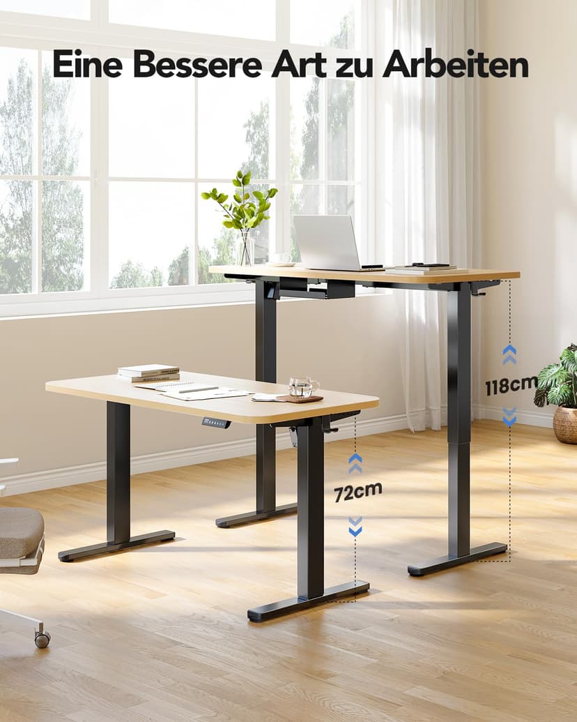 HUANUO Standing Desk Frame, Electric Standing Desk Legs with Brushless Motor, Height-Adjustable Desk Frame with 100kg Compatible with tabletops up to 220 x 90 cm For sit-stand desk frames only - 6