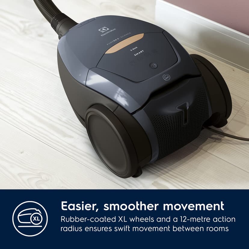 Electrolux Pure D8, Commandes à Distance, Aspirateur Traineau avec Sac, Ultra Silencieux, 57dB, Puissance Automatique Intelligente, Poignée avec Commandes et Affichage LED, PD82-8DB, Bleu Denim - 5