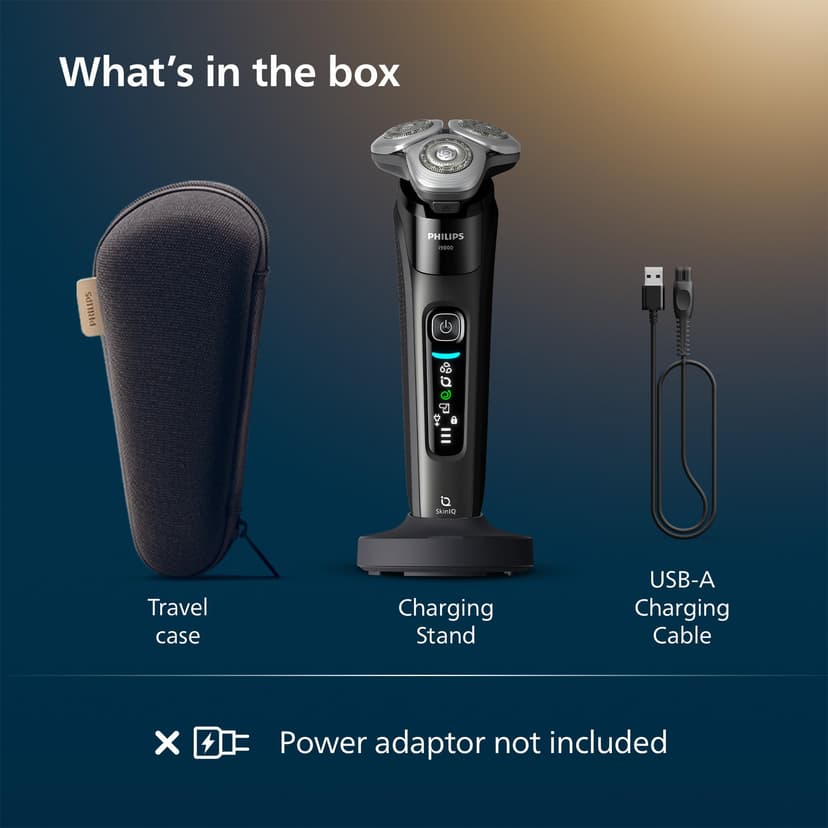 Philips Shaver i9000, Wet & Dry Electric Shaver, Ink Black, with Skin IQ Technology, Triple Lift & Cut System, 360 Rotating Dual SteelPrecision Blades, Model X9000/10 - 6