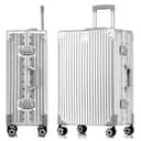 Aoliwei Suitcase Hand Luggage · Silver · Aluminium Frame · Hard Shells in Polycarbonate · Trolley Travel Luggage · Travel Suitcase with 4 Double Wheels · TSA Combination Lock · S-55 cm - 1