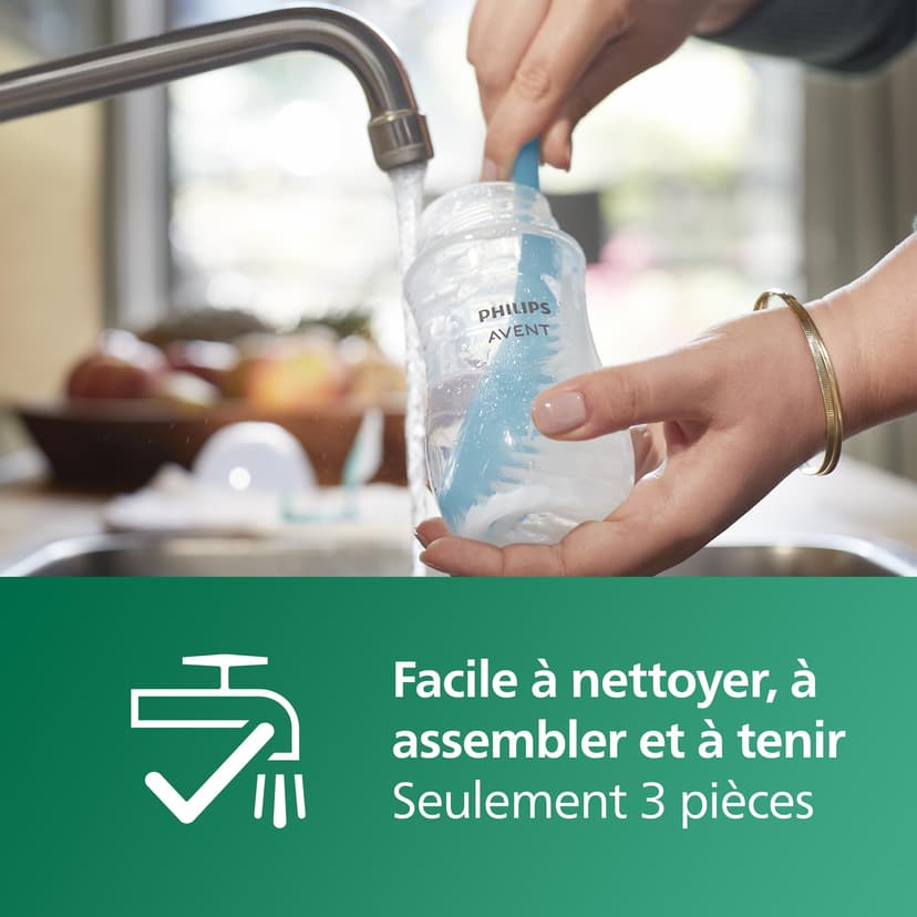 Philips Avent Kit biberons en verre Natural Response pour nouveau-né - 5 biberons, 2 sucettes Ultra Soft 0-6 mois, goupillon, sans BPA (modèle SCD879/11) - 9