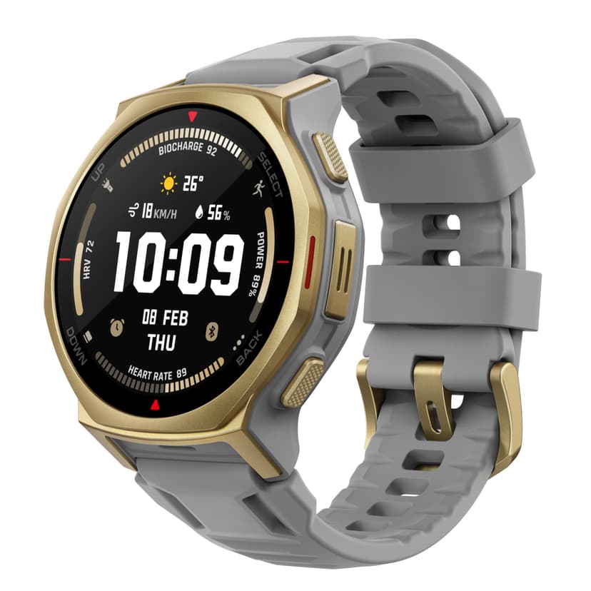 Amazfit T-Rex 3 Pro Outdoor Smart Watch 44mm Sapphire AMOLED Display with Flashlight, Ti Bezel, Dual Band GPS, Offline Maps, 17 Days Battery, 10 ATM, 180+ Sports Mode for Android & iPhone, Arctic Gold - 1