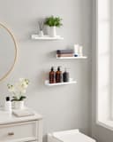 SONGMICS Wall Shelf 3 Set Floating Shelves Ledge for Picture Frames and Books, 38 x 10 cm, MDF White LWS38WT - 4