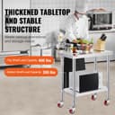 VEVOR Work Table 30 x 18 x 34 Inches Stainless Steel Catering Work Table 100 kg for Load Capacity Food Preparation Table Commercial Work Table for Kitchen Bar Restaurant 4 Adjustable Feet, Metallic - 3